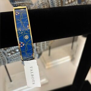 💯NWT Talbots nautical Gold and Blue Enamel bangle. Great 🎁🎁🎁
